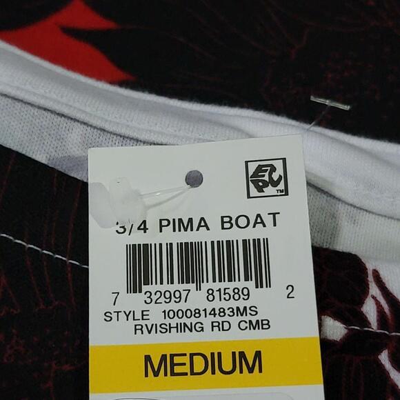 Charter Club Pima Cotton Printed Colorblocked Top Ravish Red Combo M - Picture 5 of 5